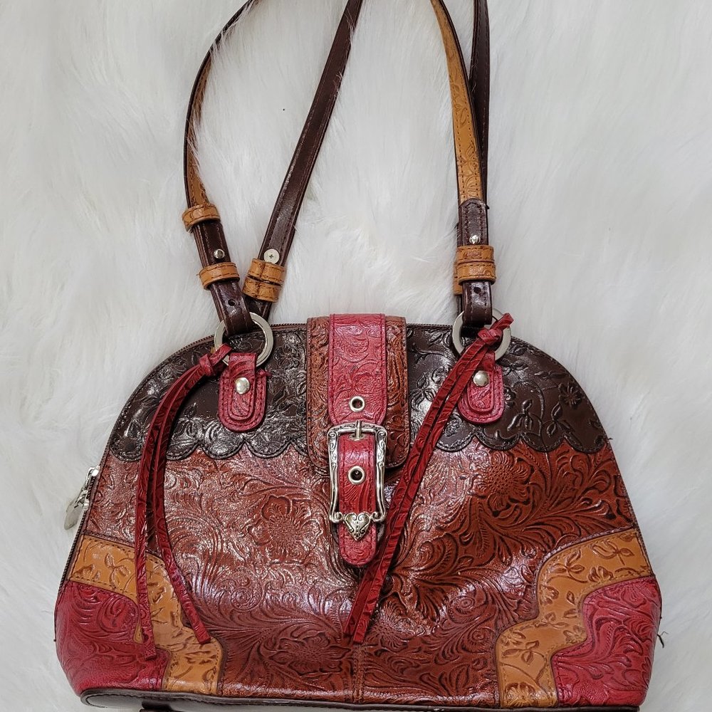 M.C. (NEW) Handbag Multi Colors Several Pouches Gorgeous